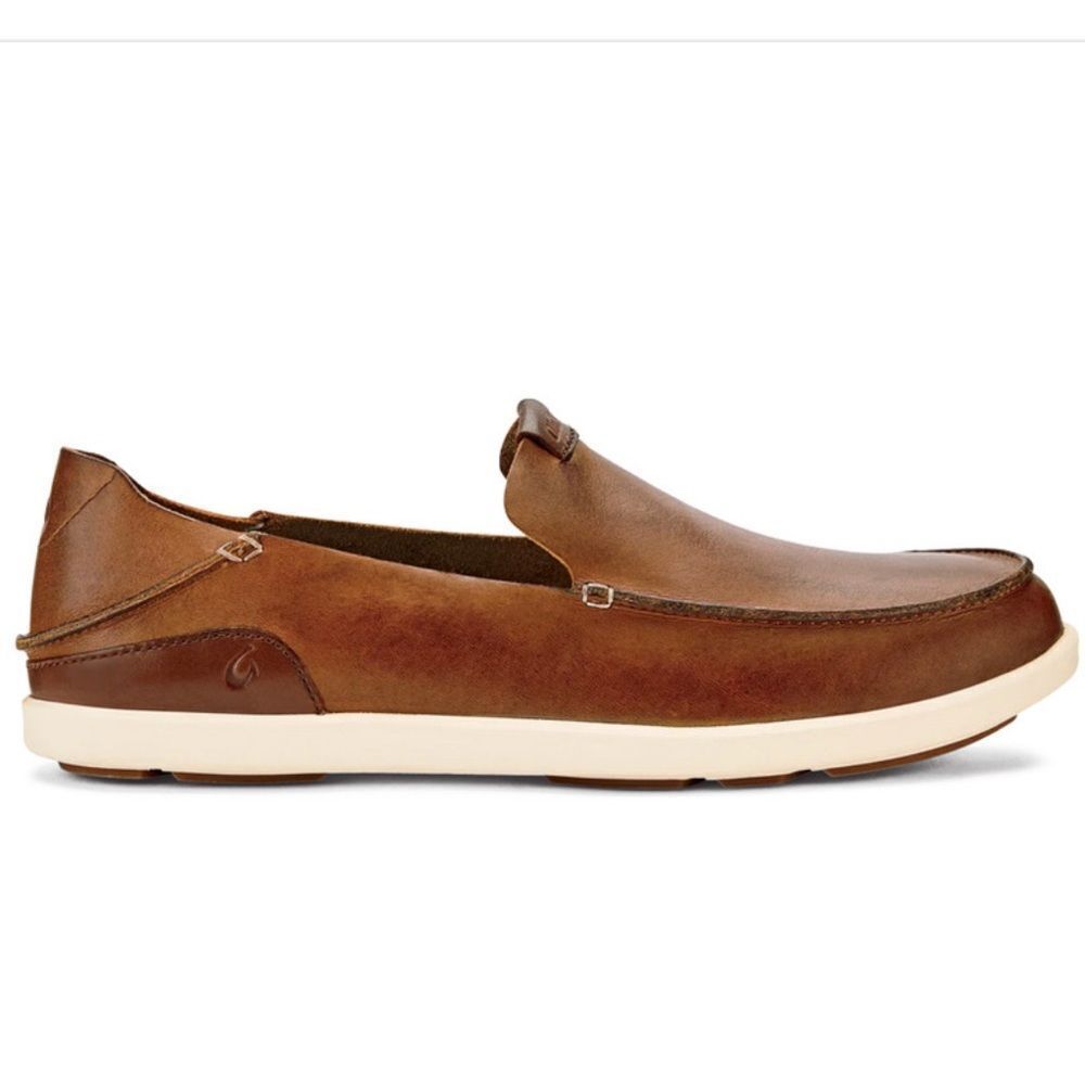 OLUKAI NALUKAI SLIP-ON SHOE - FOX/BONE Leather men’s 10.5